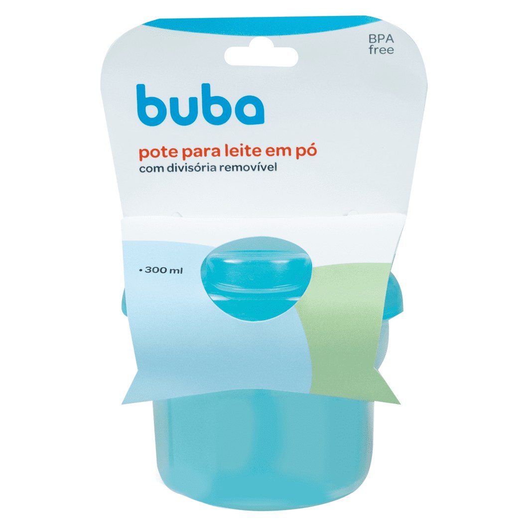 Pote Para Leite Em Po Buba Com Divisoria Azul