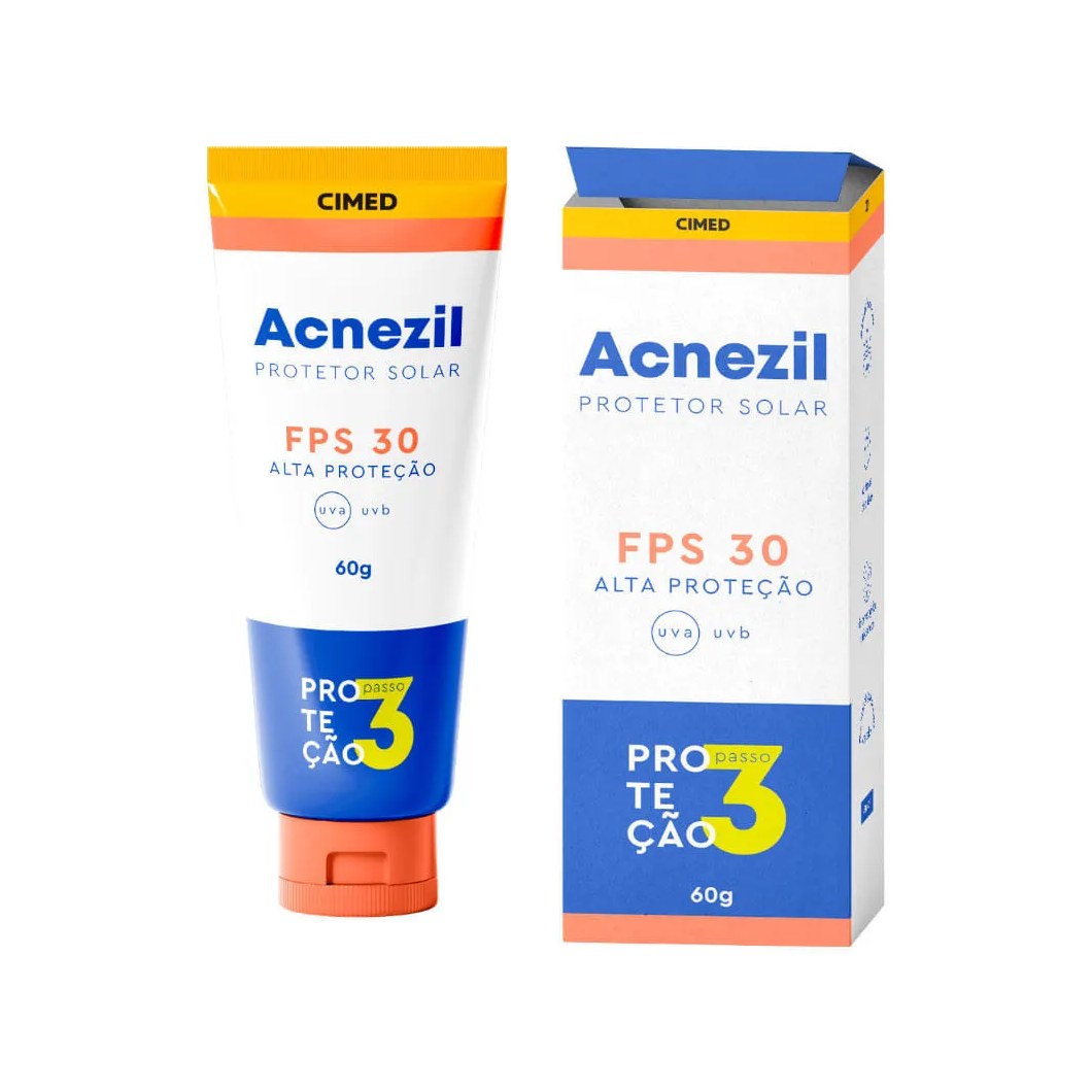 Protetor Solar Acnezil 60gr Fps30 Alta Protecao