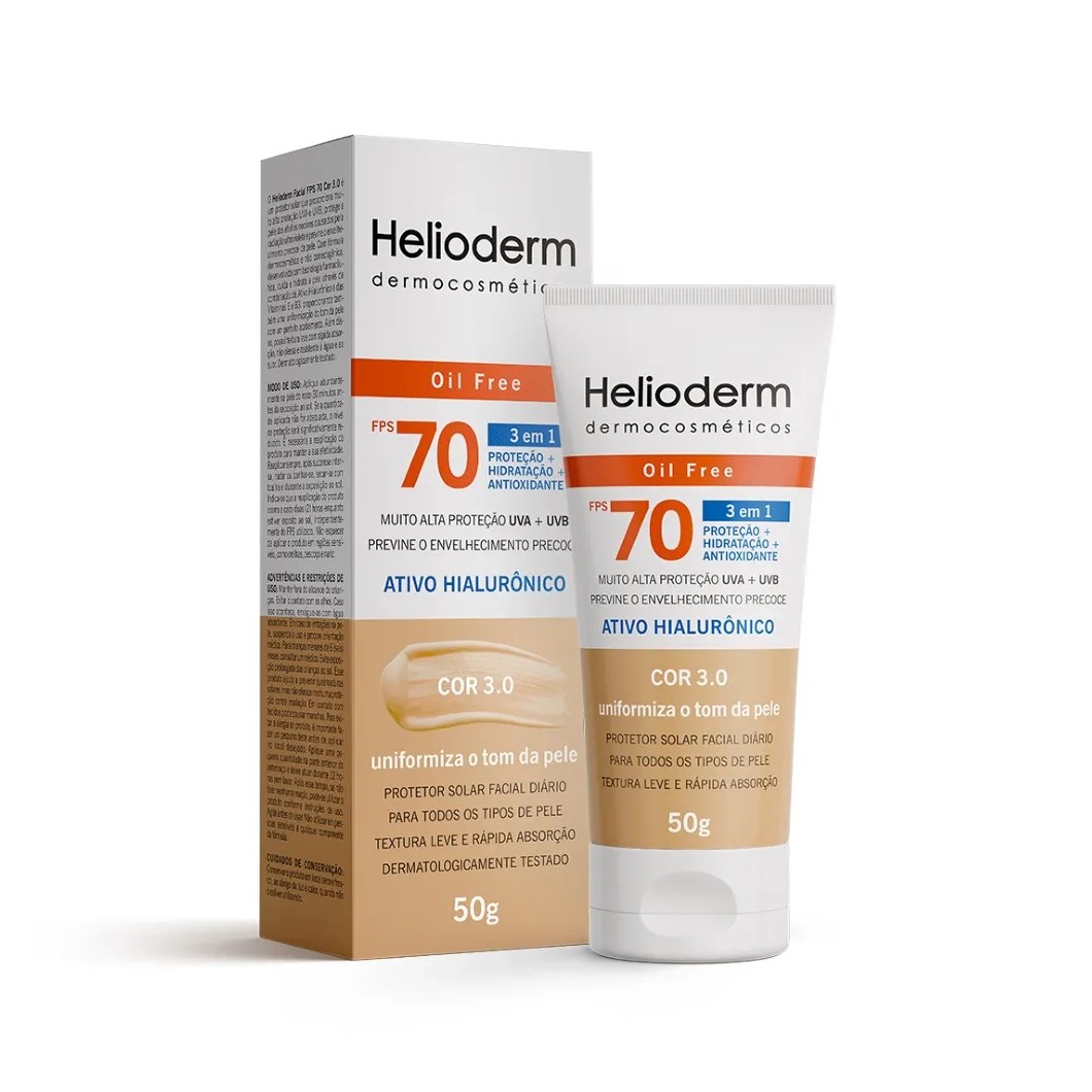 Protetor Solar Helioderm 50gr Fps70 Bege Medio