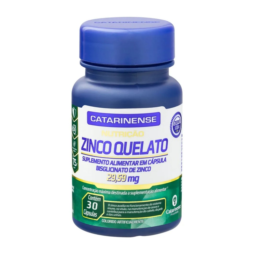 Zinco Quelato Catarinense Com 30 Capsulas 29,5mg