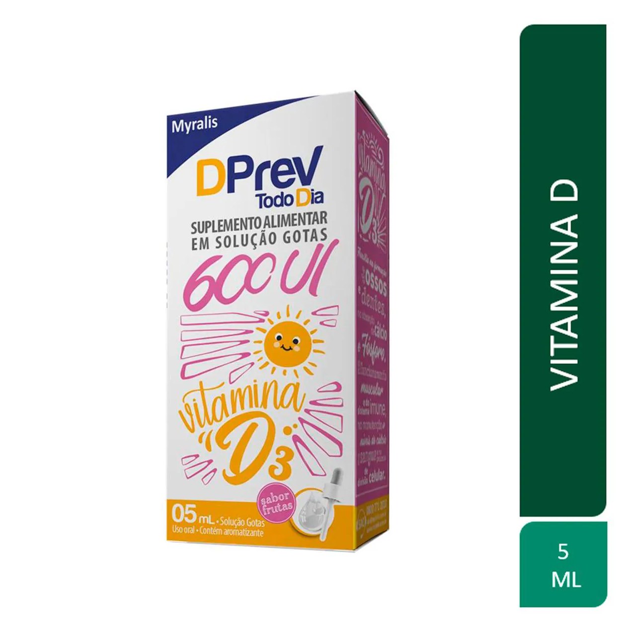 Vitamina D 600UI DPrev Todo Dia Frutas Gotas 5ml