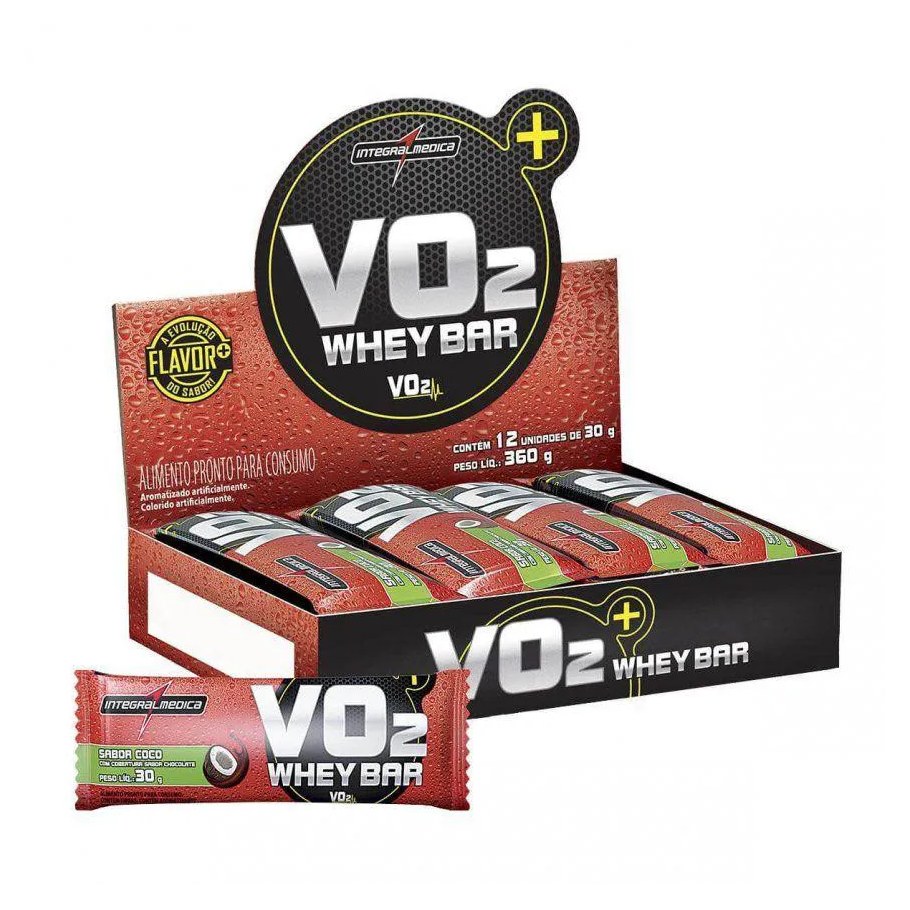 Vo2 Slim Protein Bar Caixa (12 unidades) – Sabor: Coco