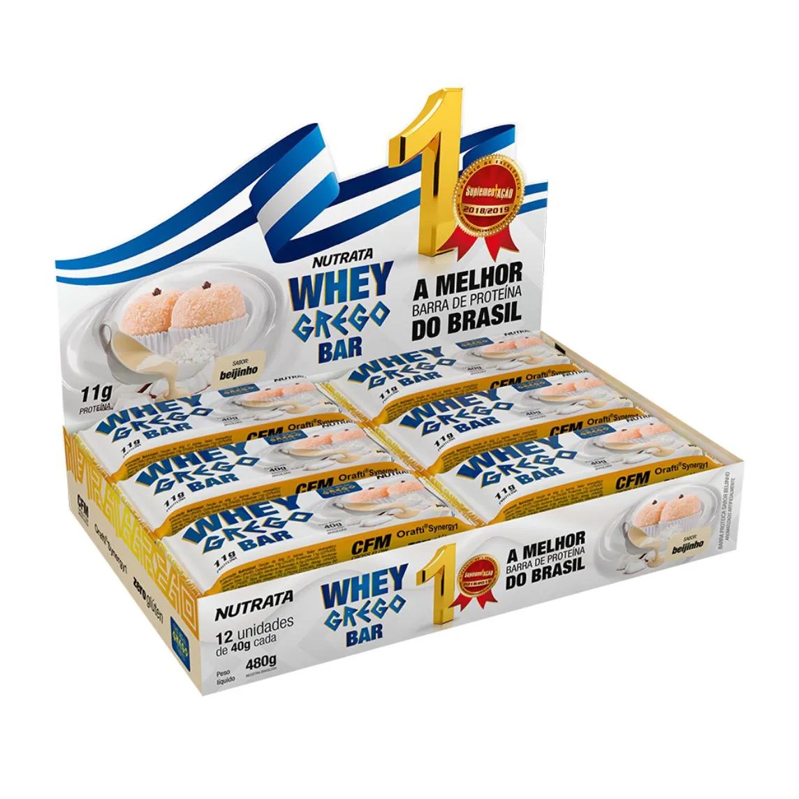 Whey Grego Bar Beijinho 12x40g – Nutrata