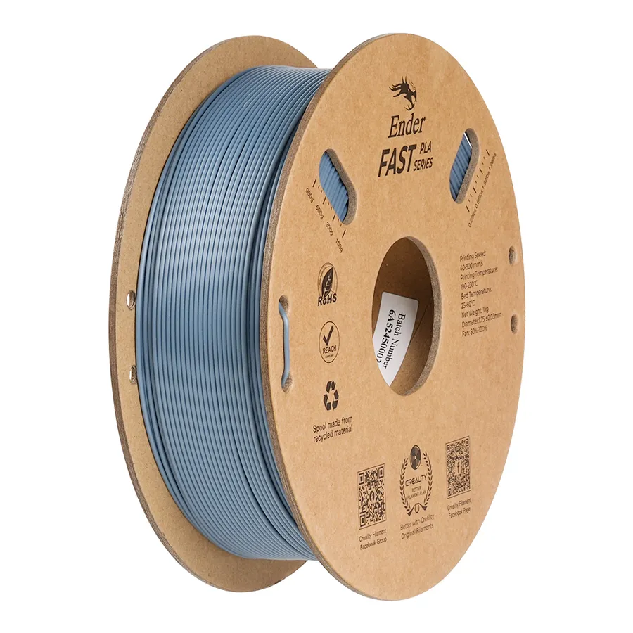 Filamento Ender Fast PLA Creality 1.75mm 1kg - Cinza Claro