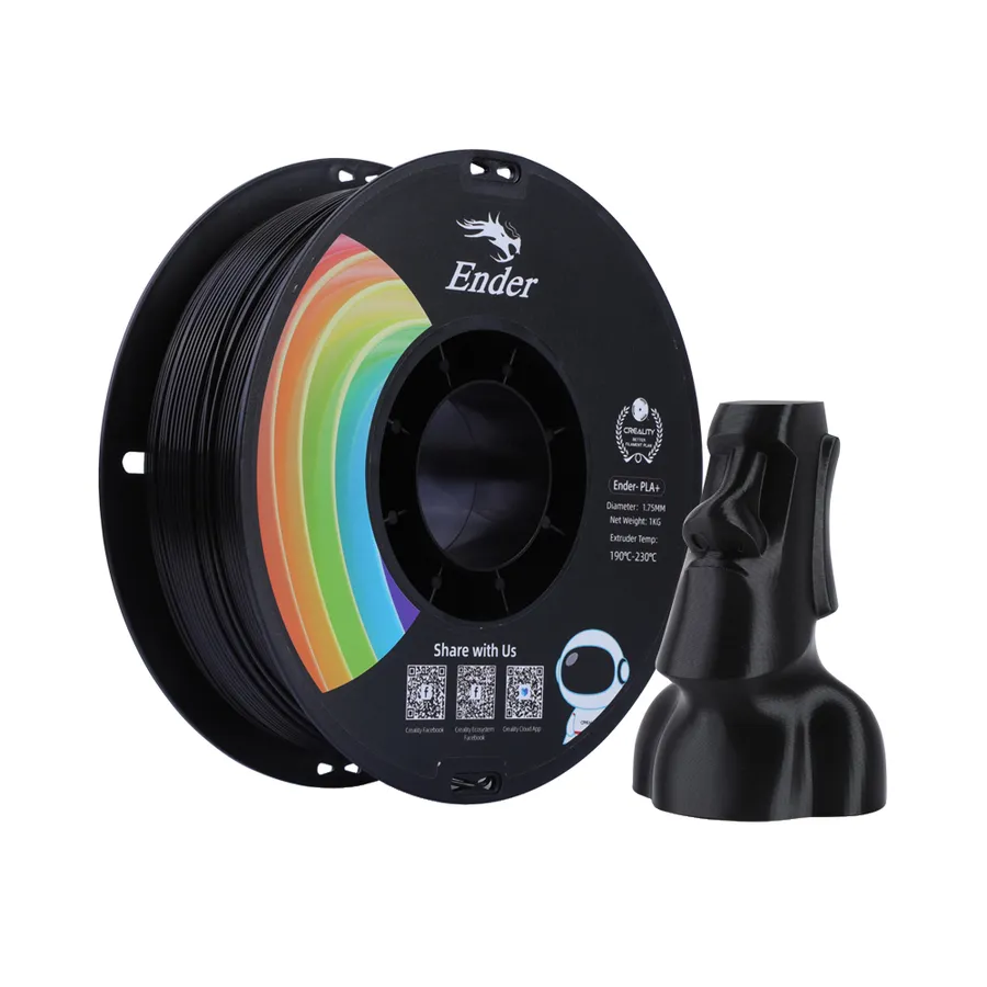 Filamento Ender-PLA+ Creality 1.75mm 1kg - Preto
