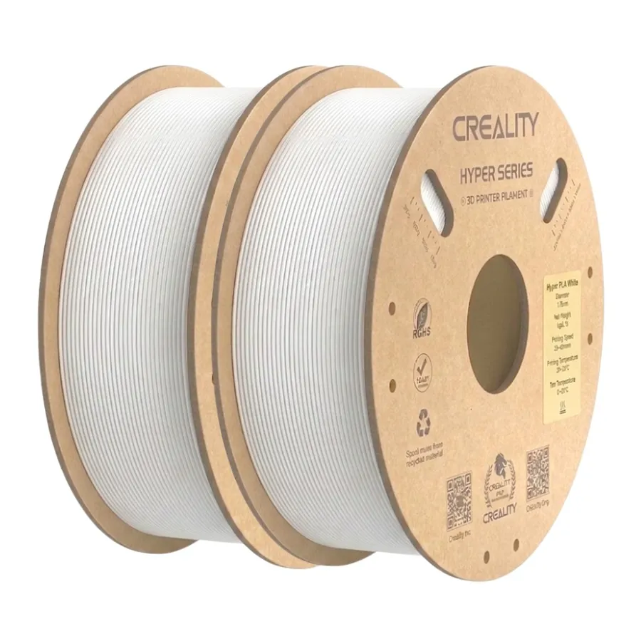 Filamento Impressão 3D Creality Kit Hyper Pla Branco 1kg - 2un