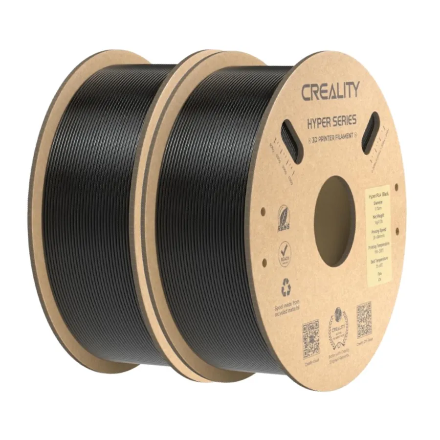 Filamento Impressão 3D Creality Kit Hyper Pla Preto 1kg - 2un