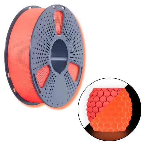 Filamento Impressão 3D Sunlu Pla Luminoso Glow Laranja Ciber 1kg