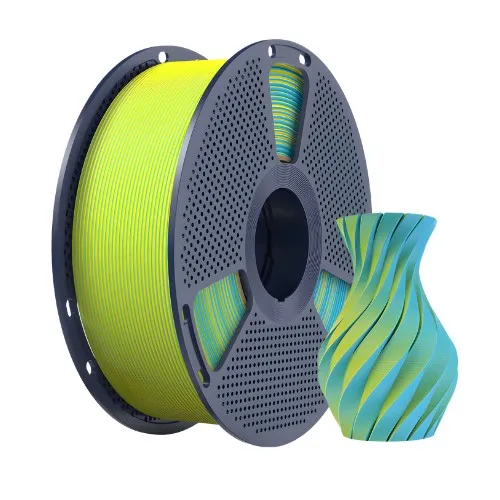 Filamento Impressão 3D Sunlu Pla Matte Fosco Bicolor Amarelo e Azul Cyan 1kg