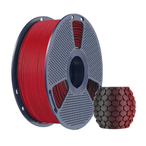 Filamento Impressão 3D Sunlu Pla Matte Fosco Bicolor Preto e Vermelho 1kg