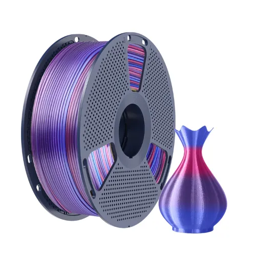 Filamento Impressão 3D Sunlu Pla+ Silk Rainbow Rosa-Roxo-Azul 1kg