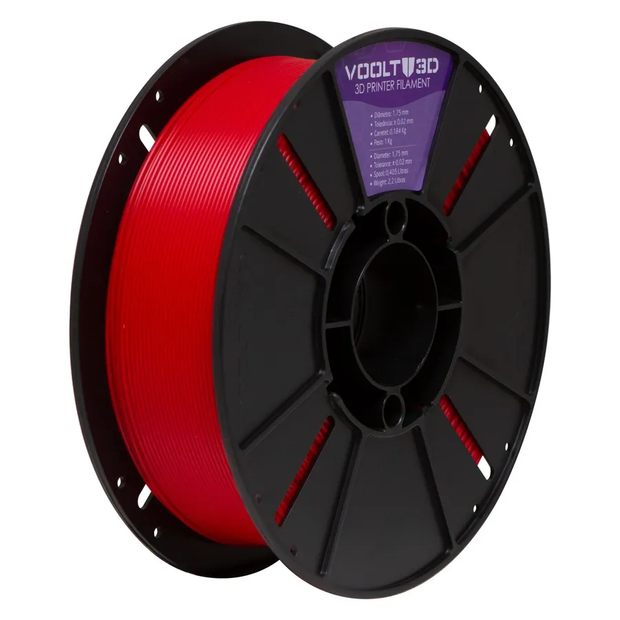 Filamento Impressão 3D Voolt Petg HF Vermelho 1Kg