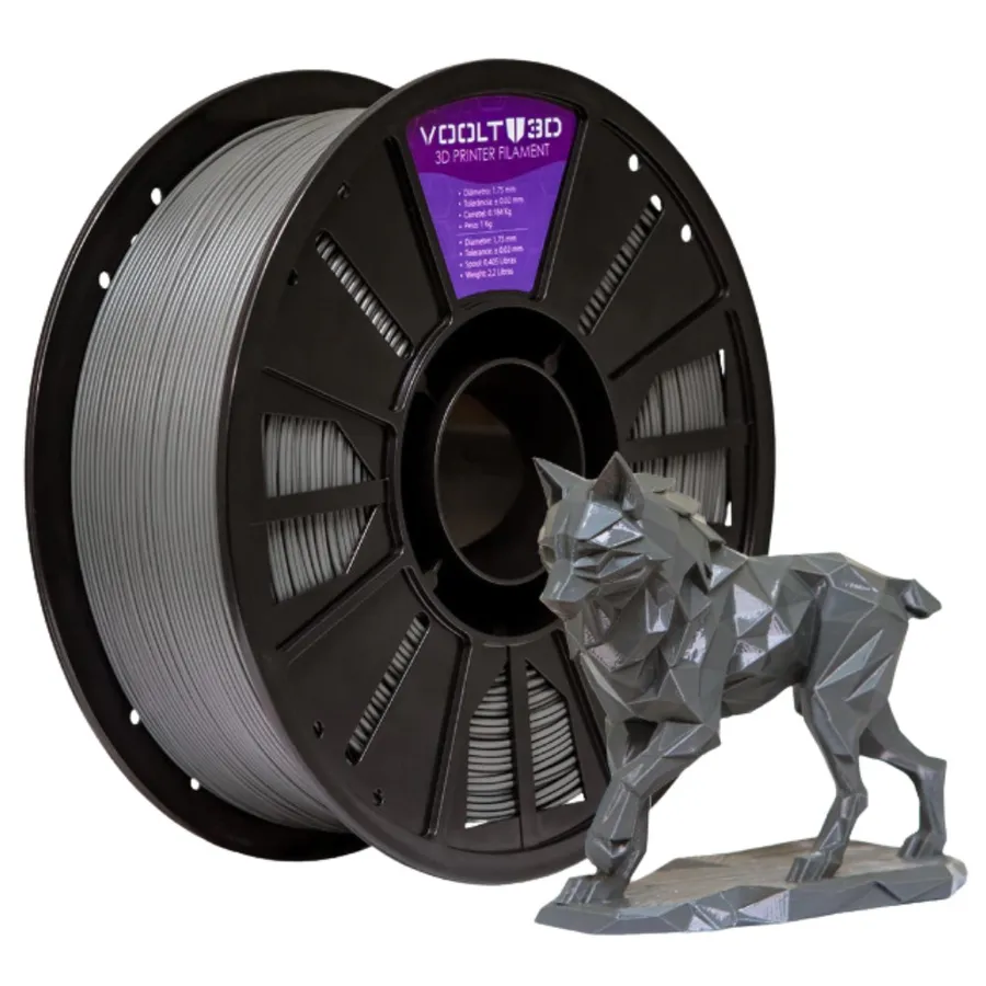 Filamento Impressão 3D Voolt Pla Cinza Grafite 1Kg