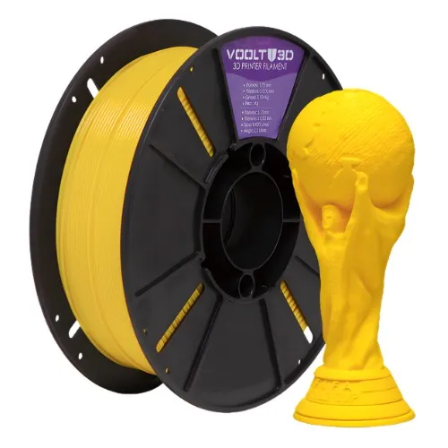 Filamento Impressão 3D Voolt Pla Velvet Amarelo Fosco 1Kg