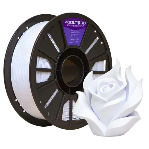 Filamento Impressão 3D Voolt Pla Velvet Branco Fosco 1Kg