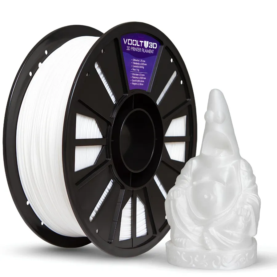 Filamento Impressão 3D Voolt PLA Velvet Branco Off White Fosco 1Kg