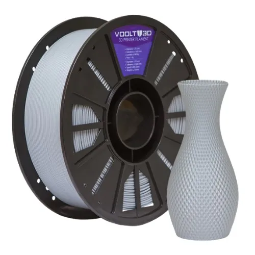 Filamento Impressão 3D Voolt Pla Velvet Cinza Claro Fosco 1Kg