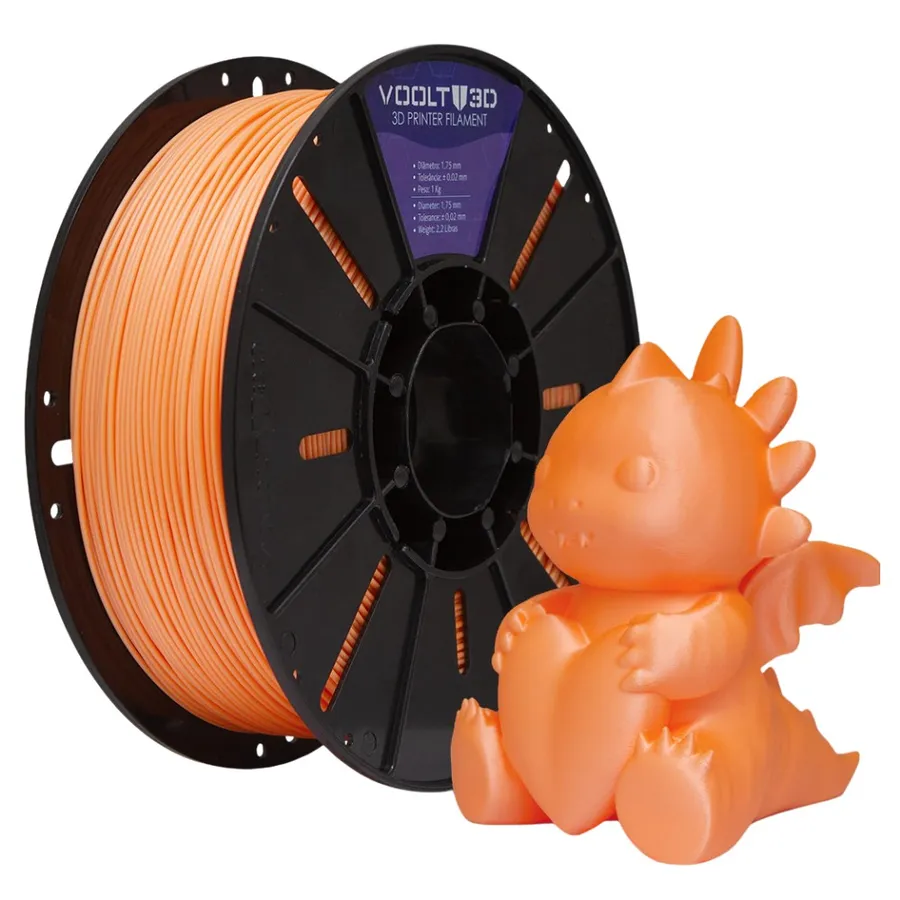 Filamento Impressão 3D Voolt Pla Velvet Macaron Laranja Pastel 1kg