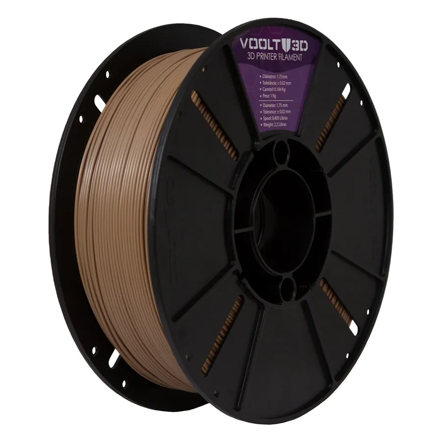 Filamento Impressão 3D Voolt Pla Velvet Marrom Capuccino Fosco 1Kg