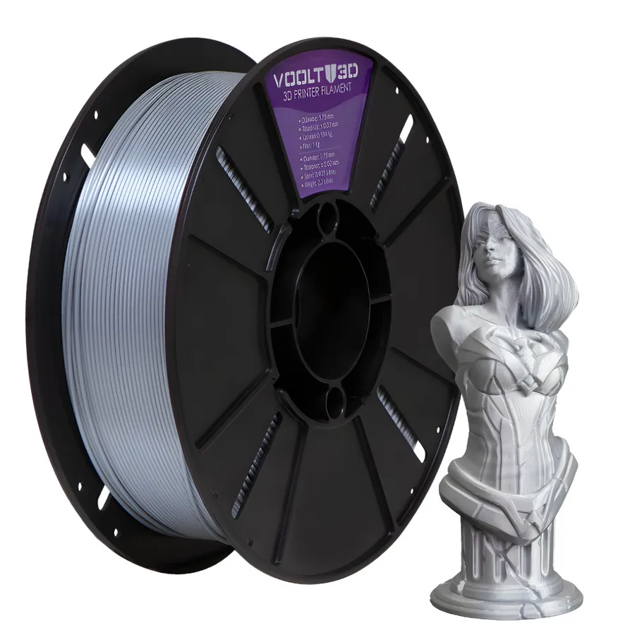 Filamento Impressão 3D Voolt3D PLA V-Silk Aluminio 1Kg