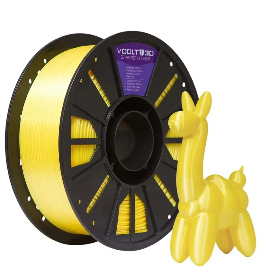 Filamento Impressão 3D Voolt3D PLA V-Silk Amarelo 1Kg