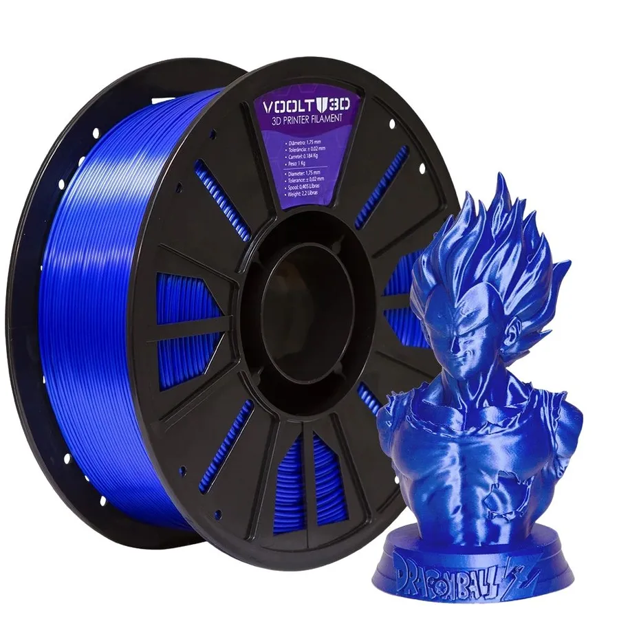 Filamento Impressão 3D Voolt3D PLA V-Silk Azul Safira 1Kg