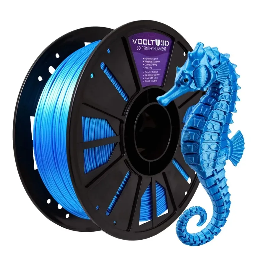 Filamento Impressão 3D Voolt3D PLA V-Silk Azul Sky 1Kg