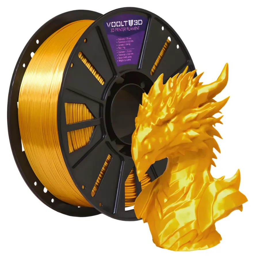 Filamento Impressão 3D Voolt3D PLA V-Silk Dourado 1Kg
