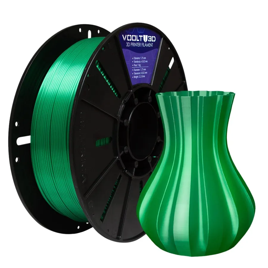 Filamento Impressão 3D Voolt3D PLA V-Silk Verde 1kg