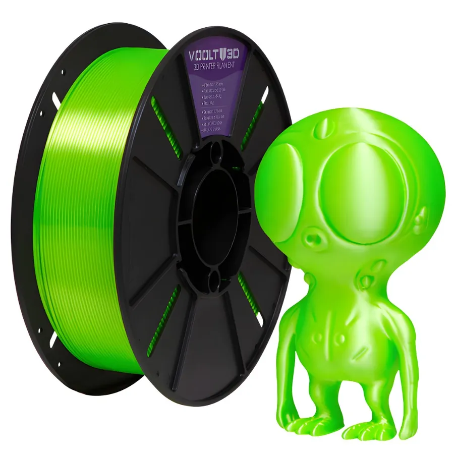 Filamento Impressão 3D Voolt3D PLA V-Silk Verde Neon 1Kg