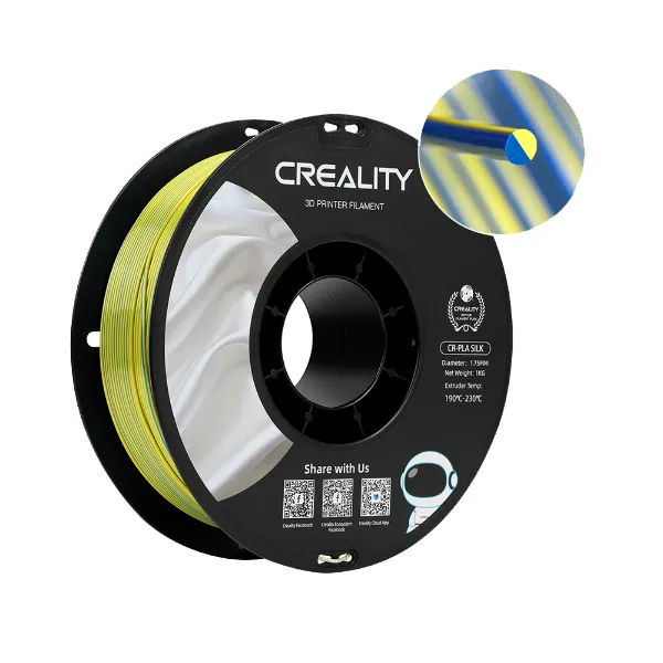 Filamento PLA CR-Silk Creality 1.75mm 1kg - Amarelo e Azul