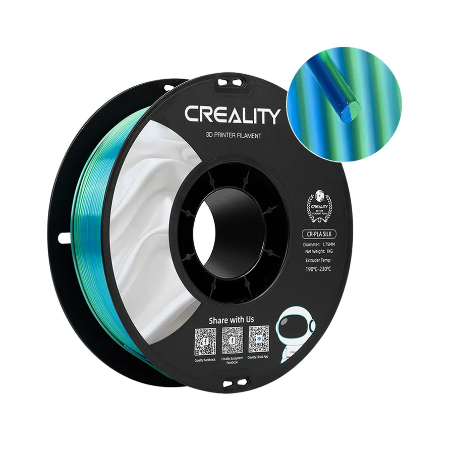 Filamento PLA CR-Silk Creality 1.75mm 1kg - Azul e Verde